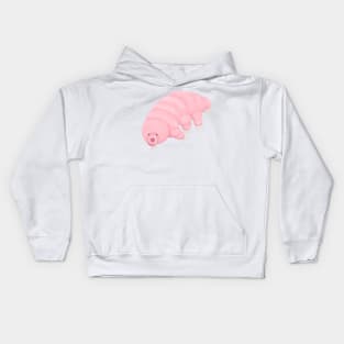 Cute pink tardigrade water bear cartoon Kids Hoodie